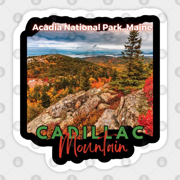 Cadillac Mountain Sticker by TeeText